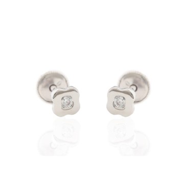 Baby earrings in white gold...