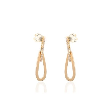 Long earrings gold 18 kt...