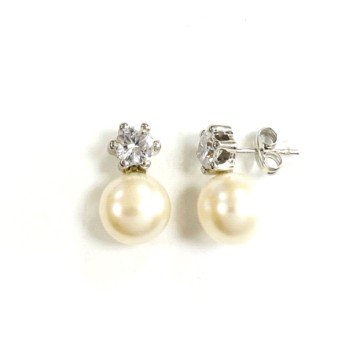 18 kt White gold pearl...