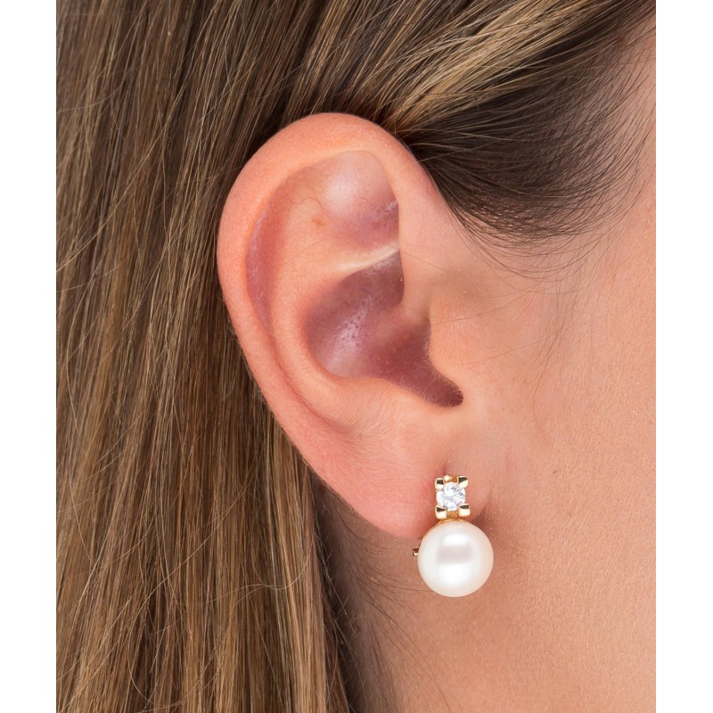 Pendientes  con perla y...