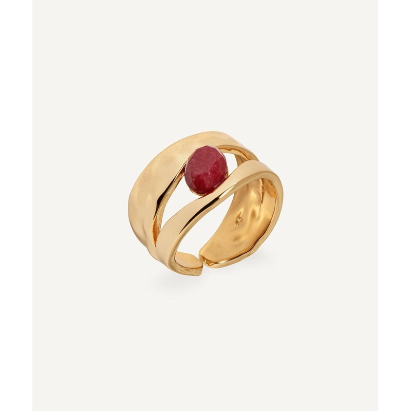 Anillo chapado en oro y...