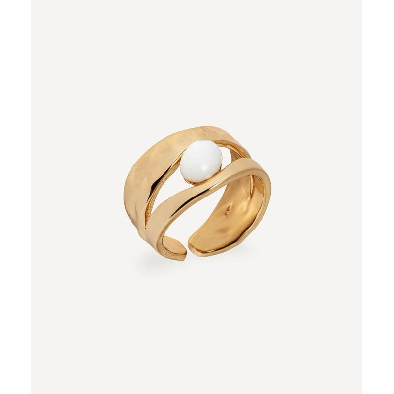 Anillo chapado en oro y...