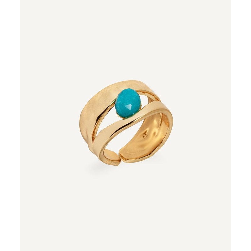 Anillo chapado en oro y...