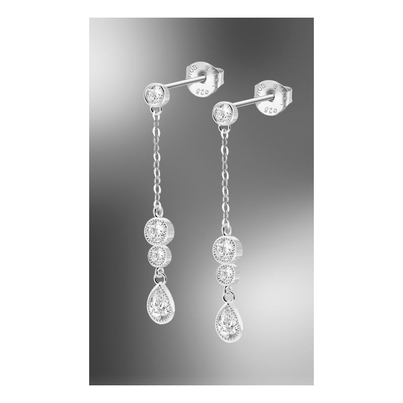 Pendientes largos en plata...