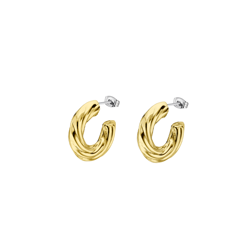 Steel Hoops Earrings Lotus...