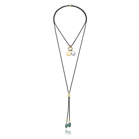 Collar Acero Ip Negro Piedra Natural -Viceroy 14344C01010