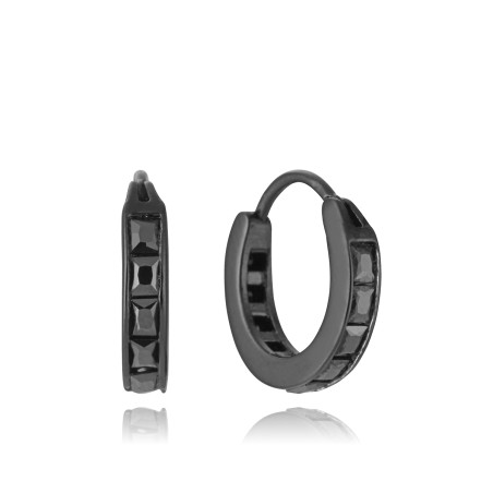 Pendientes de hombre de acero Ip negro criolla con circonitas negras - Viceroy 14339E01010