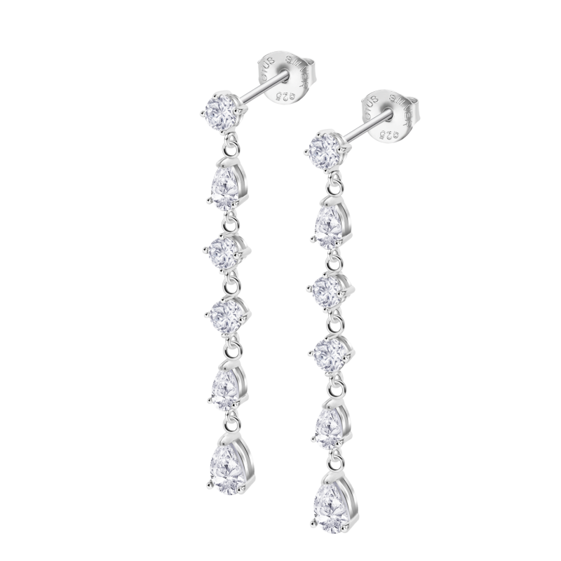 Pendientes largos en plata...