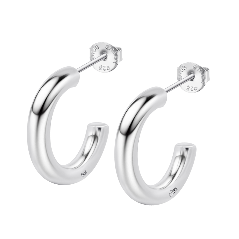 Hoops earrings lotus silver...