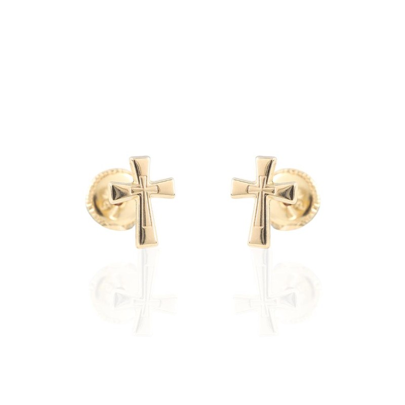 Cross earrings in gold 18kt...
