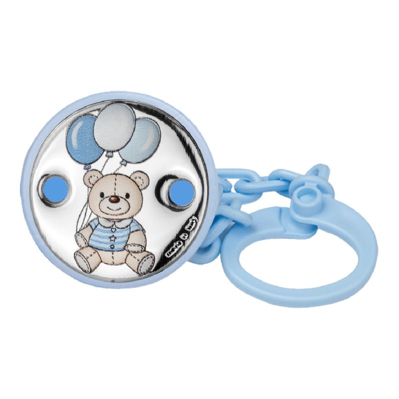 Pacifier clip in light blue...