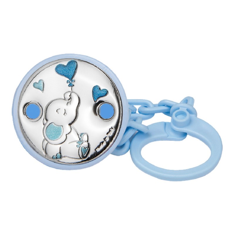 Pacifier clip in light blue...
