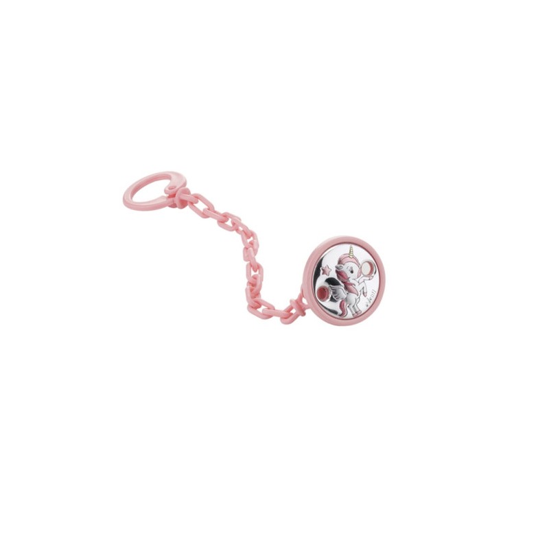 Pacifier clip in pink -...