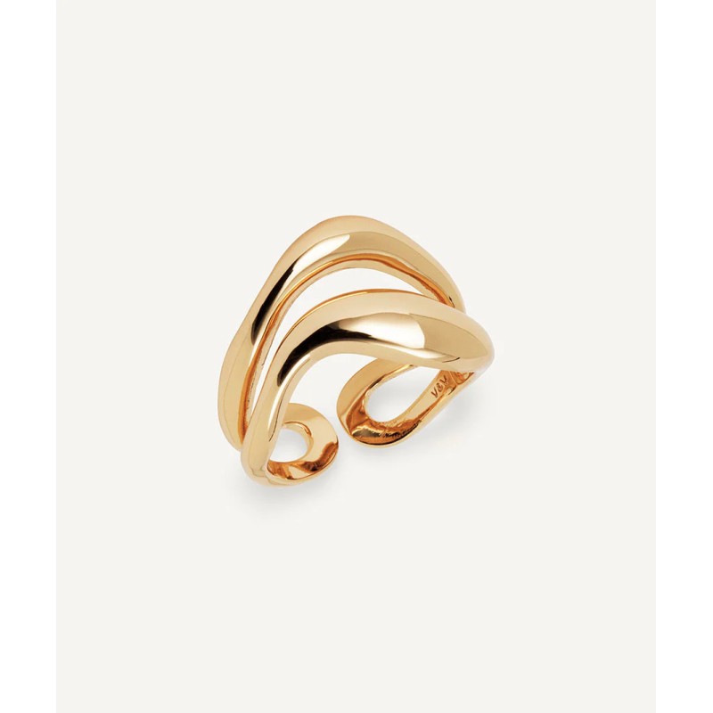 Anillo chapado en oro -...