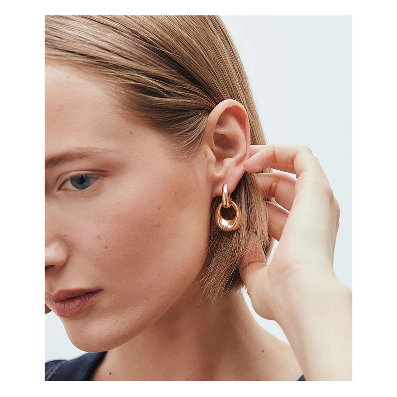 Pendientes  largos chapados en oro  Vidal y vidal X48085