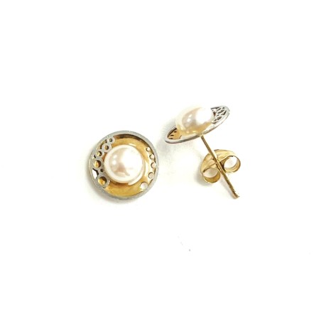 Pendientes en oro de 9 kt y perla PE02226