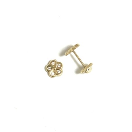 Pendientes para bebé en oro de 9kt flor  - PE03893