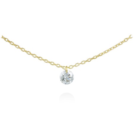 Gargantilla en oro 18 kt y 1 diamante - Marina Garcia  A6141A10M