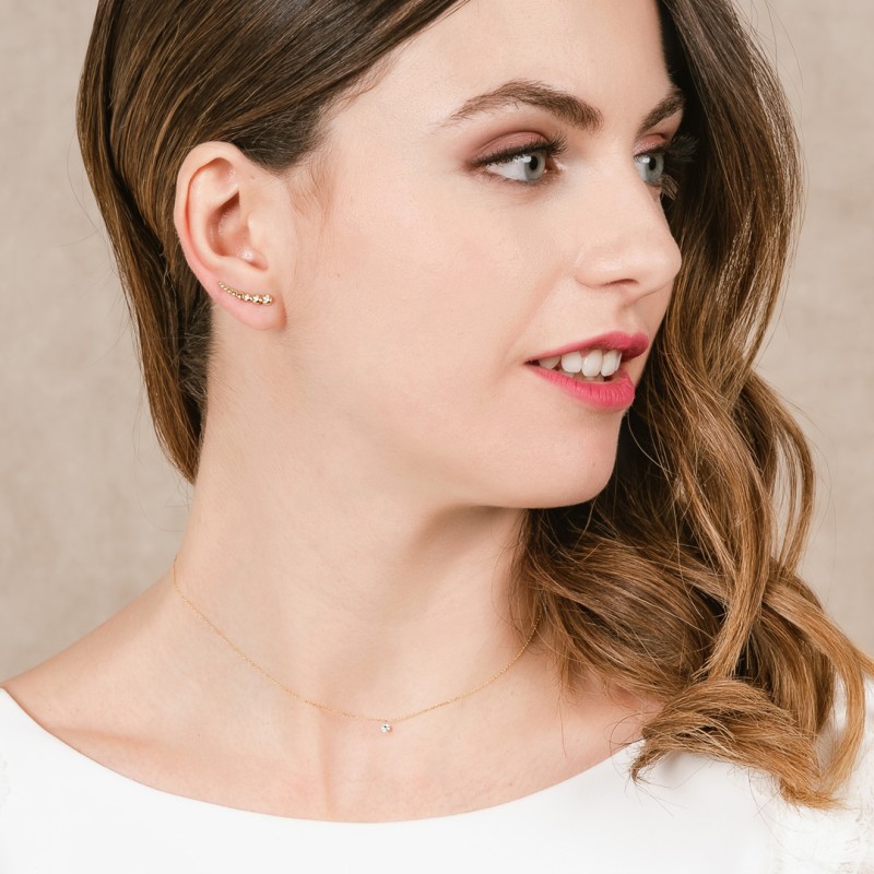 Gargantilla en oro 18 kt y 1 diamante - Marina Garcia  A6141A10M