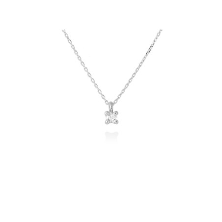 Gargantilla en oro blanco 18 kt y 1 diamante - Marina Garcia  A2588G05