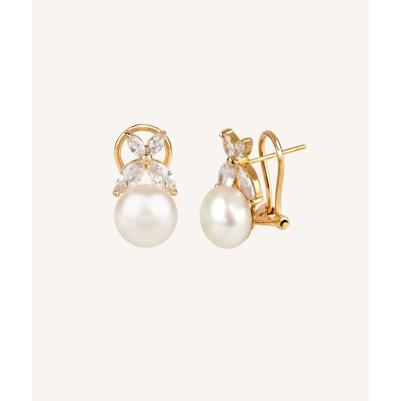 Vidal & vidal gold plated and cultivated pearl earrings G2218A