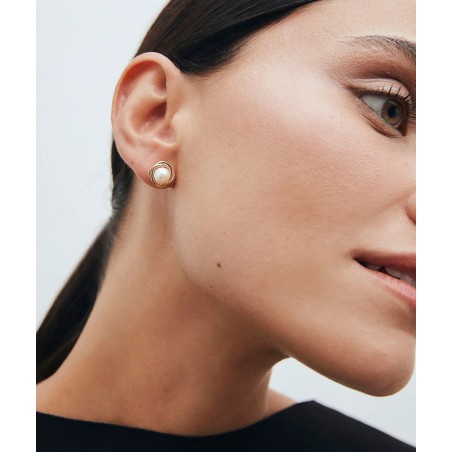 Golg plated and cultivated pearl  Earrings - vidal y vidal G4034