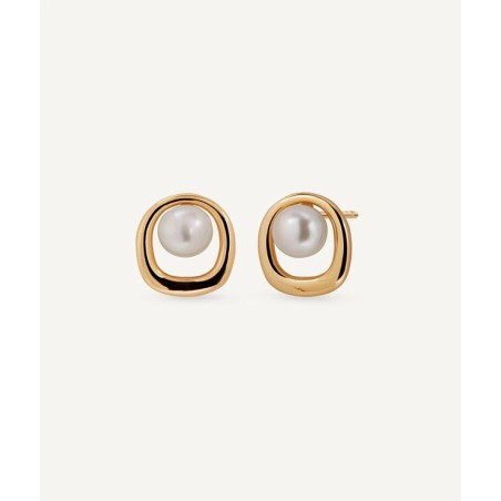 Golg plated and cultivated pearl  Earrings - vidal y vidal G3942