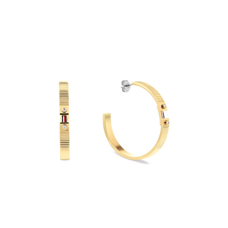 Pendientes de aro en acero inoxidable pavonado oro amarillo 2781050