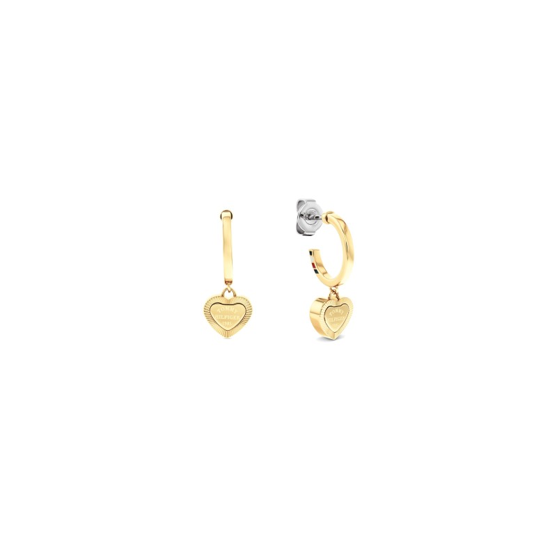 Pendientes de aro Tommy Hilfiger  en acero inoxidable pavonado oro  2781014