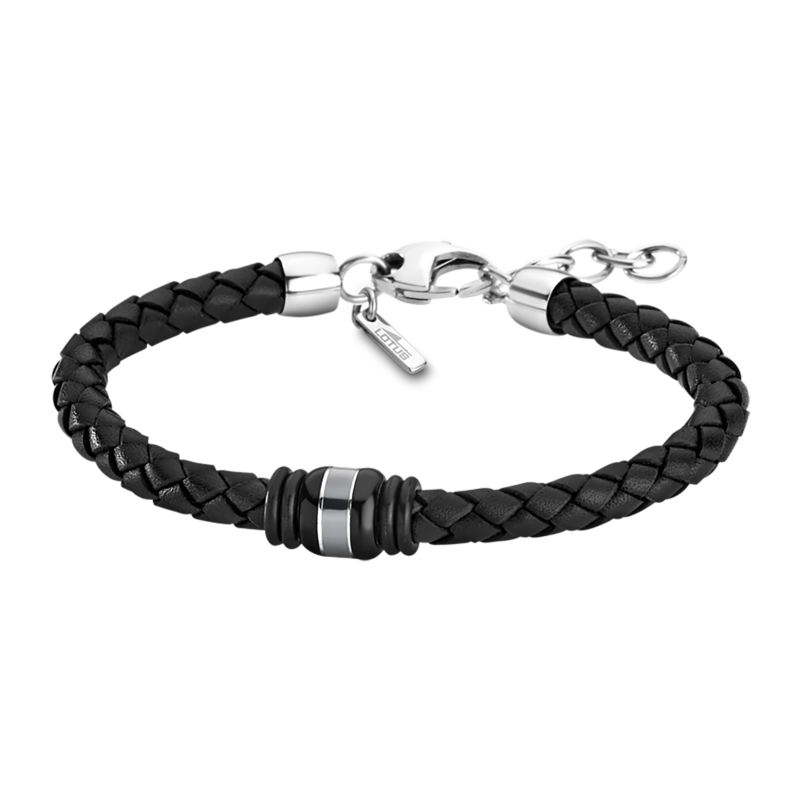 Pulsera en acero y piel trenzada - Lotus   Style LS1814-2/6