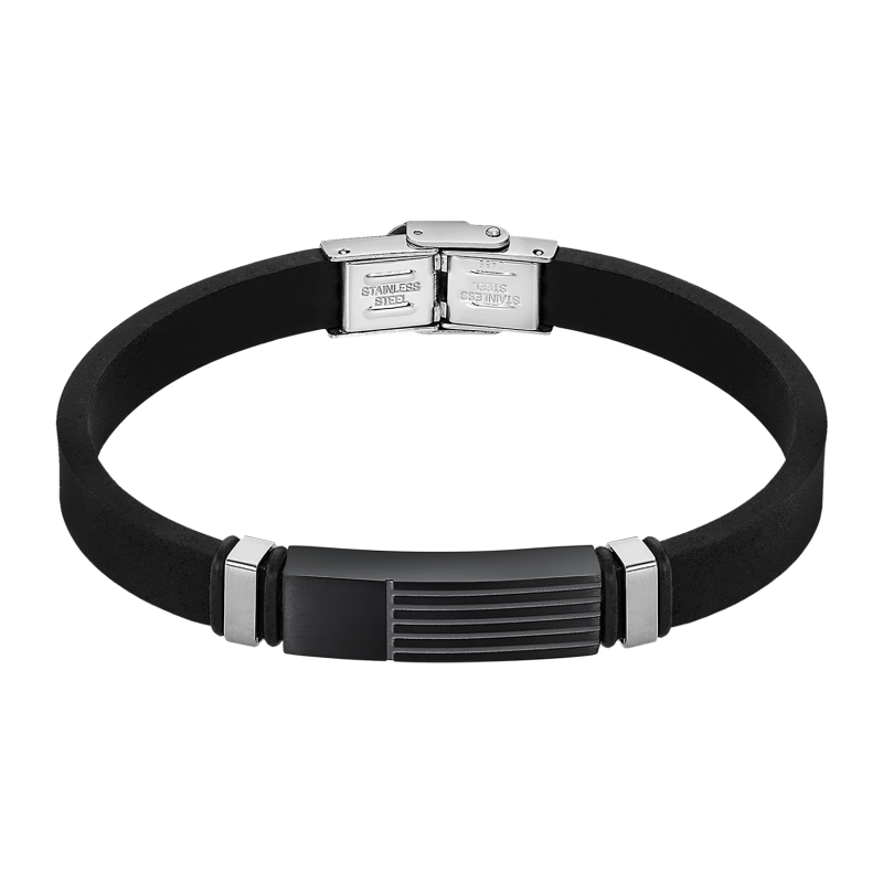 Pulsera en acero y caucho - Lotus Style ls2541/2/2