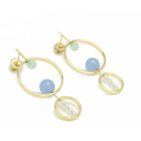Pendientes largos en plata 17398-A
