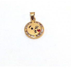 Gold pendant emoticon