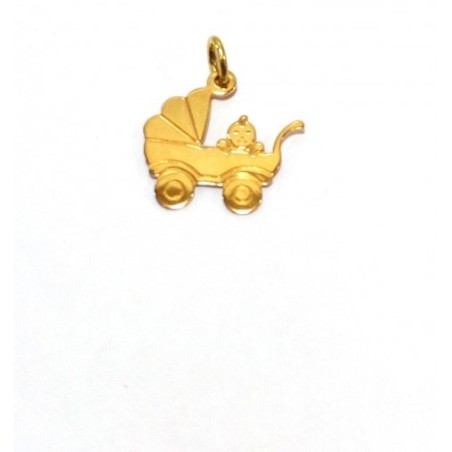 Colgante carrito de bebé en oro 18 kt.