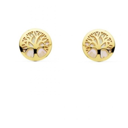 gold 18 kt earrings life's tree