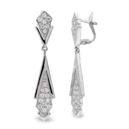 Pendientes largos oro blanco 18 kt a-20492-1