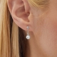 Long silverband pearl earrings Victoria Cruz A4532-07HT