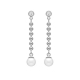 Long silverband pearl earrings Victoria Cruz A4529-07HT