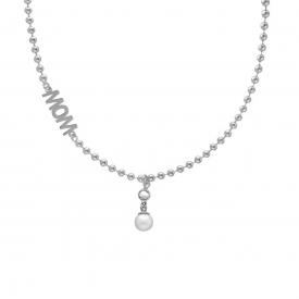 Silver MOM necklace Victoria Cruz A4528-07HG