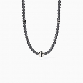 Mabina Uomo necklace with hematites 553591