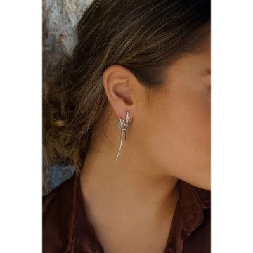 Long earring in silver lineargent 19210-A