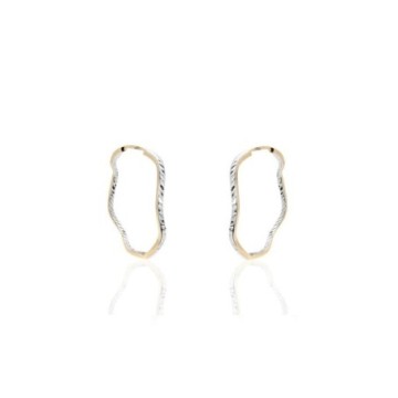 Pendientes de aro en oro bicolor 18kt 593-26-2-24A