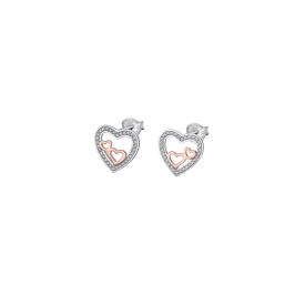 Pendientes  de plata en forma de corazon Lotus silver lp1856-4/2