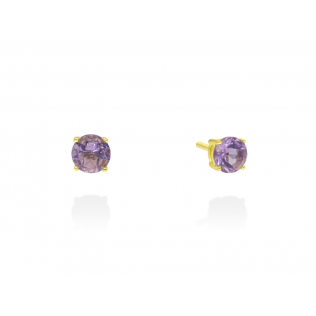 Small earring in gold and amethyst