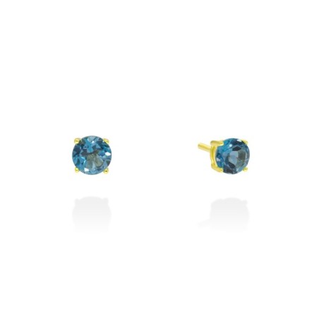 Small earring in gold and blue topaz